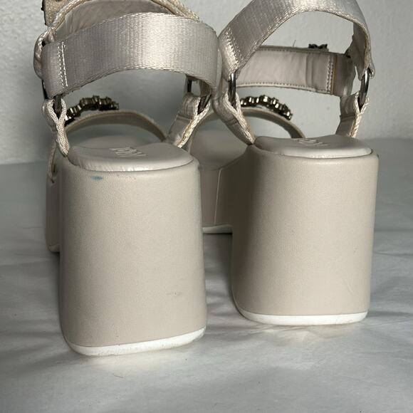 KARL LAGERFELD Kiana Platform Sandal‎ women jewels white platform summer 5.5 - Picture 9 of 12